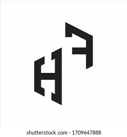 HF Initial Letters logo monogram with up to down style