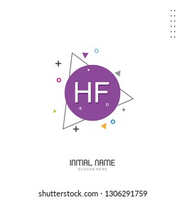 HF Initial logo template vector
