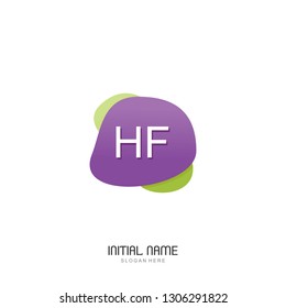 HF Initial logo template vector