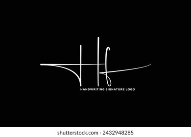 HF initials Handwriting signature logo. HF  Hand drawn Calligraphy lettering Vector. HF letter real estate, beauty, photography letter logo design.