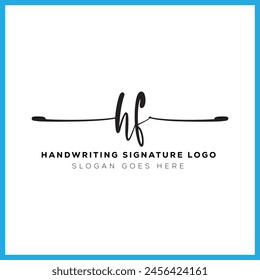 HF initials Handwriting signature logo. HF letter real estate, beauty, photography logo design.