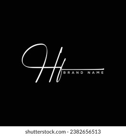 HF letter beauty handwriting vector logo. 
