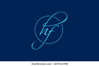 hf letter initial based Logo design Circular Simple Flat Unique