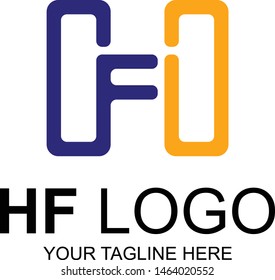 HF Letter Logo Design with Creative Modern Trendy Typography
