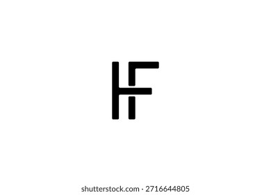 Diseño de logotipo de letra HF en ilustrador
