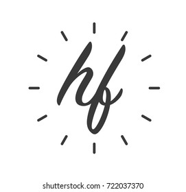 HF Letter Logo design with line element
