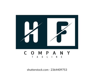 Plantilla vectorial de diseño del logotipo de la carta HF.