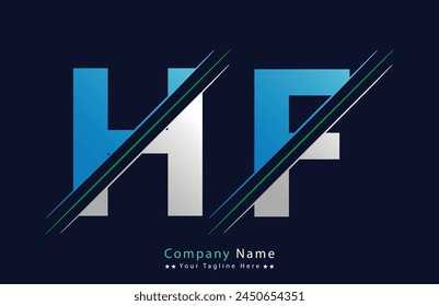 Plantilla de Vector con diseño de logotipo HF Letter.