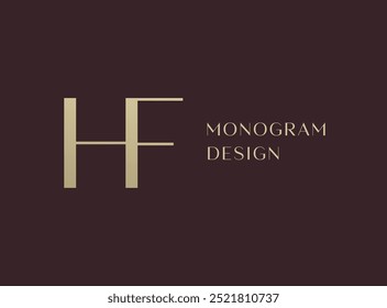 HF letter logo icon design. Classic style luxury initials monogram.