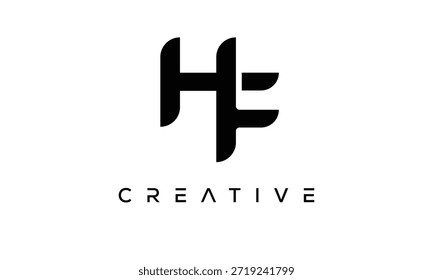Letra HF Logotipo Monográfico para identidade de marca criativa moderna