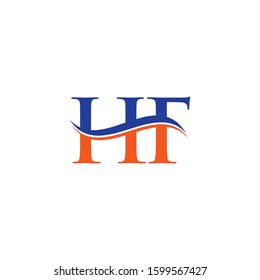 HF letter Type Logo Design vector Template. Abstract Letter HF logo Design
