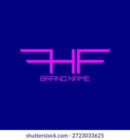 HF Buchstaben Flügel Logo Vektor