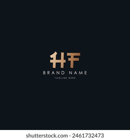 HF letters vector logo design