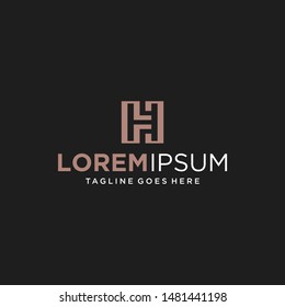 hf line square logo design inspiration