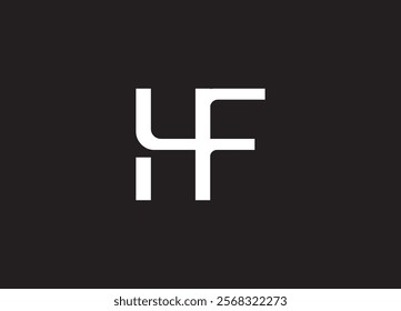 HF Logo Design Template Vector Graphic Branding Element.
