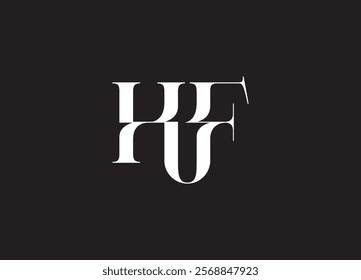 HF Logo Design Template Vector Graphic Branding Element.
