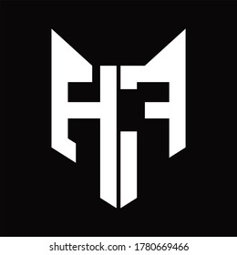 HF Logo monogram with fox head shape design template