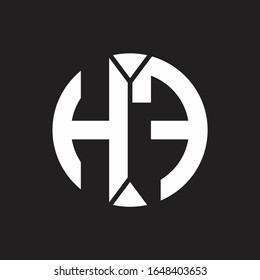 HF Logo monogram with piece circle ribbon style