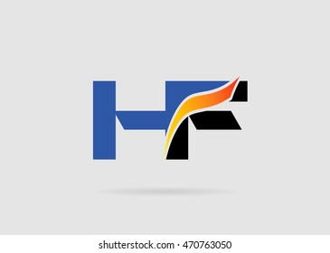 HF Logo. Vector Graphic Branding Letter Element
