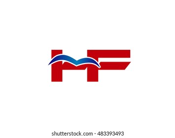 HF Logo. Vector Graphic Branding Letter Element
