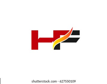 HF Logo. Vector Graphic Branding Letter Element
