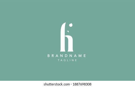HF Lowercase Letter Initial Icon Logo Design Vector Illustration