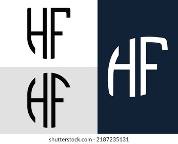 HF modern initial letter logo design vector bundle. It will be suitable for which company or brand name start those initial.