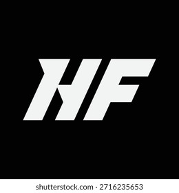 Concepto de logotipo de monograma HF o HF en Colores en blanco y negro, perfecto para la marca, Equipos deportivos, diseños de ropa, etc