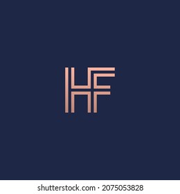 HF monogram logo with inline style. Gold color