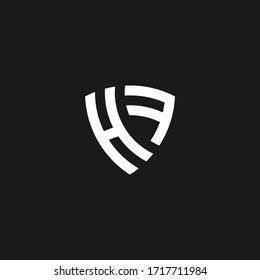 HF monogram logo with shield shape design template