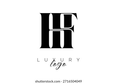 HF Serif Letter Monogram Typography Logo for Elegant Premium Branding Identity