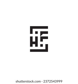 HF square concept retro logo in high quality professional design that will print well across any print media