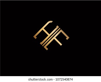 HF square shape Letter logo Design