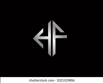 HF square shape silver color logo