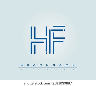 HF Technology Letter Logo Template. This tech letter logo is a graphic mark that uses letters to represent a technology company.