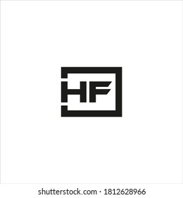 HF Unique modern flat abstract logo design with blue and gray color.
