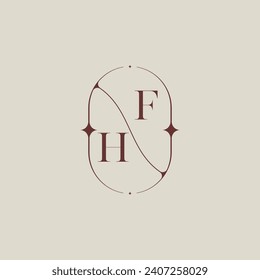 HF wedding classic in elegant monogram with high quality professional design that will print well