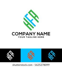 HFA letter logo design. HFA logo design. H F A icon