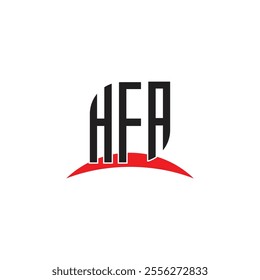 HFA letter logo design with white background in illustrator, vector logo modern alphabet font