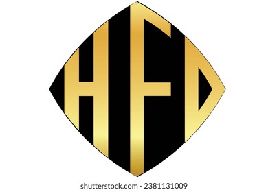 HFD, HF, FD, logos. Abstract initial monogram letter alphabet logo design