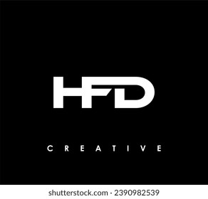 Ilustración de vectores de plantilla de diseño de logotipo inicial de la carta HFD