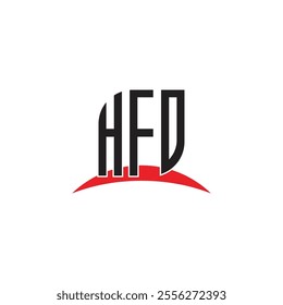 HFD letter logo design with white background in illustrator, vector logo modern alphabet font