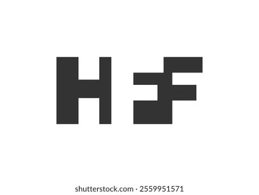 HFF logo design. Initial letter H F F bold font style for tech startups, consulting, corporate branding. Creative company name, headlines typography identity, trendy logotype. Vector illustration.