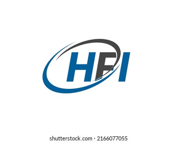 Letra HFI diseño creativo elegante del logo de swoosh