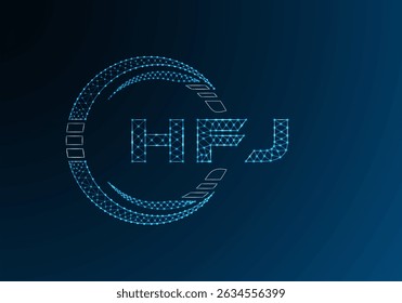 HFJ low poly letter logo vector design. HFJ lower poly logo design. 