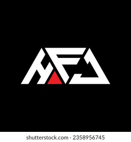 Diseño del logotipo de la letra triangular HFJ con forma triangular. Monograma de diseño del logotipo del triángulo HFJ. Plantilla de logotipo vectorial de triángulo HFJ con color rojo. Logotipo triangular HFJ Diseño sencillo, elegante y lujoso.