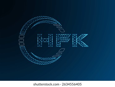 HFK low poly letter logo vector design. HFK lower poly logo design. 