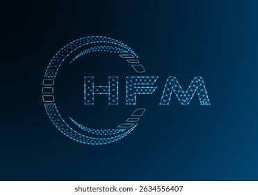 HFM baixo poli letra logotipo vetor design. HFM design de logotipo poli inferior. 