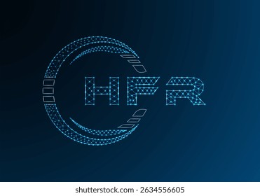 HFR low poly letter logo vector design. HFR lower poly logo design. 