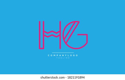 HG abstract initials monogram letter text alphabet logo design